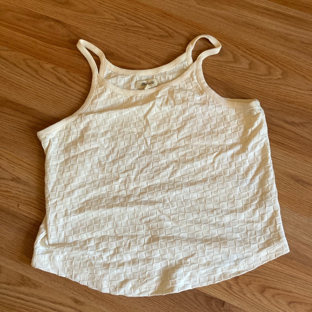 Madewell Cami Tank Top in Checkerboard Jacquard
